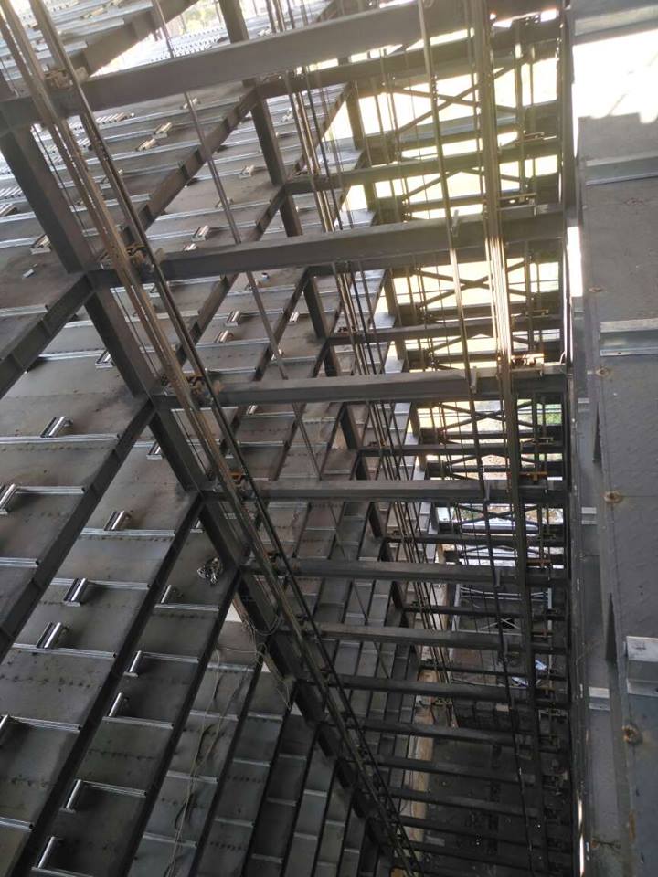 image of the steel structure of multi-level automated car parking system